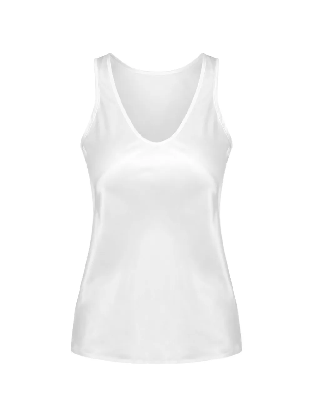 Eleh satin-finish V-neck top - Bianco