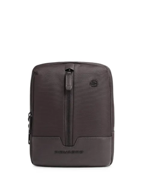 PIQUADRO logo-plaque panelled messenger bag