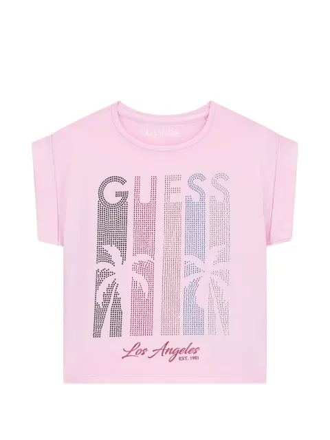 guess kids t-shirt mi-long boxy à manches courtes