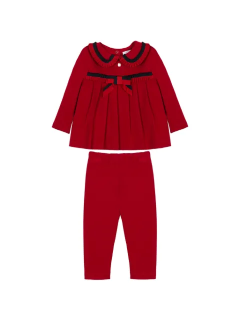 Patachou pleated bow-detail trousers set