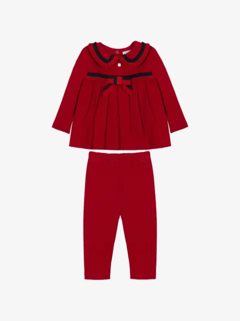 Patachou pleated bow-detail trousers set
