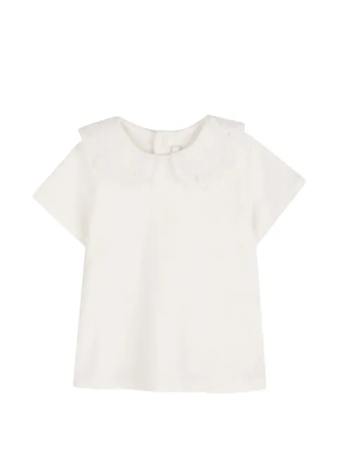 Chloé Kids blusa con bordado inglés
