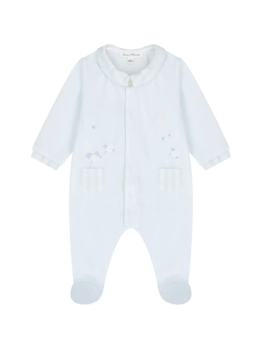 Tartine Et Chocolat embroidered Peter Pan-collar pajamas - Blau