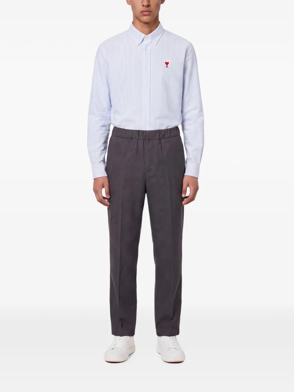 Costumein Plooibroek met elastische taille Grijs