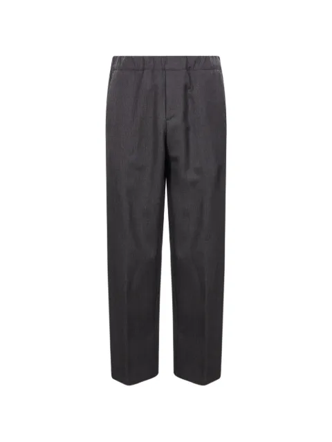 Costumein elasticated-waistband pressed-crease trousers