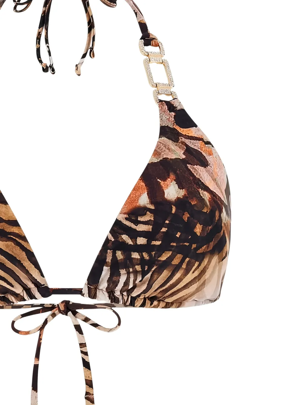 GUESS USA Triangel bikinitop met dieren-print Bruin
