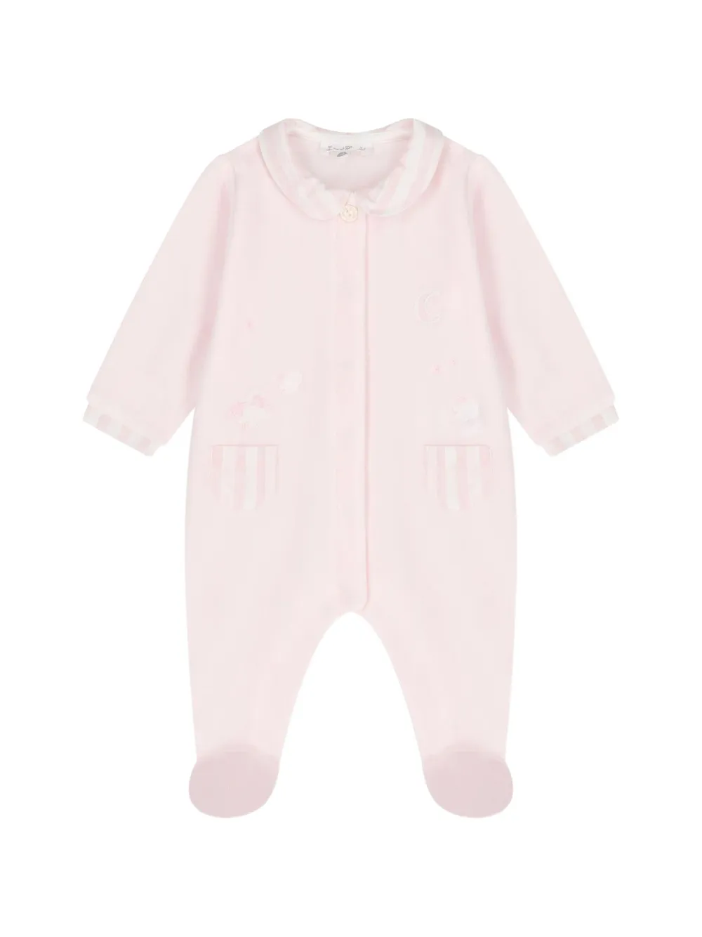 Tartine Et Chocolat embroidered striped-trim pajamas - Rosa