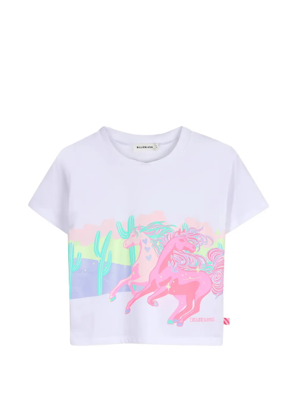 Billieblush glitter-effect graphic-print T-shirt - Bianco