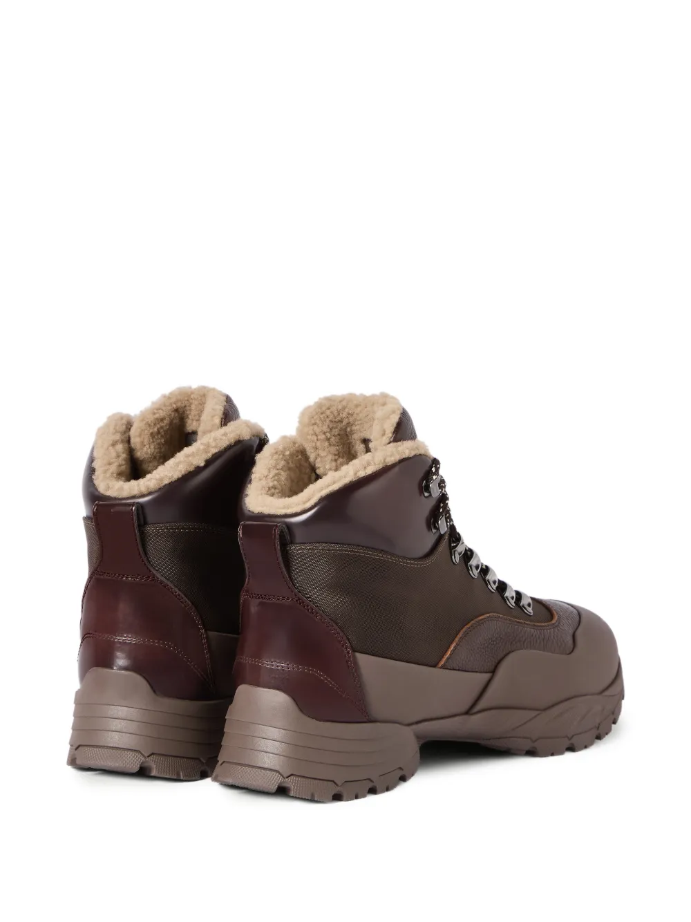 Brunello Cucinelli shearling-lined panelled boots Bruin