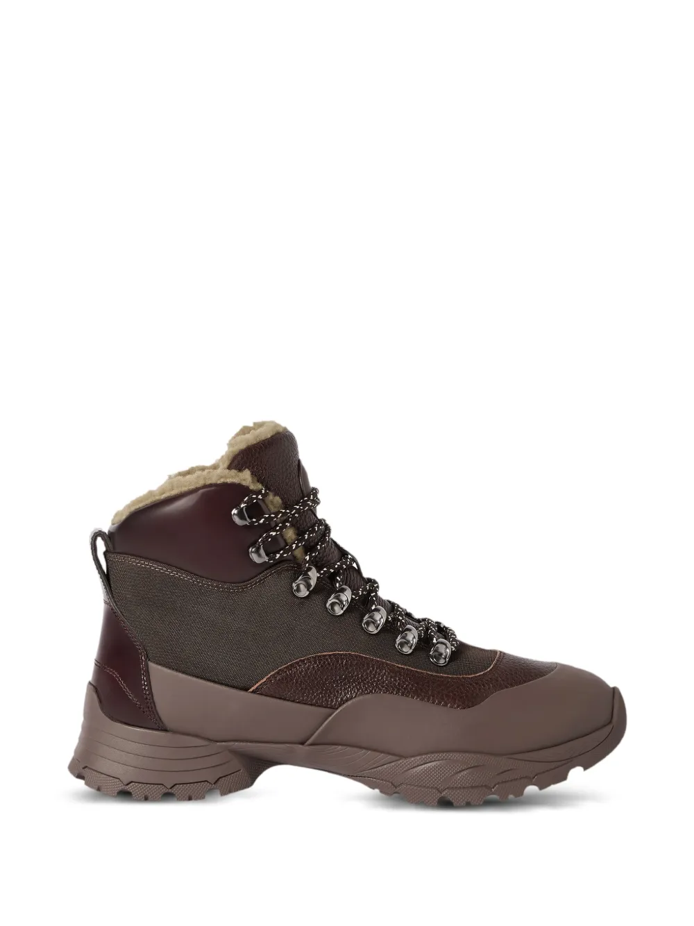 Brunello Cucinelli shearling-lined panelled boots Bruin