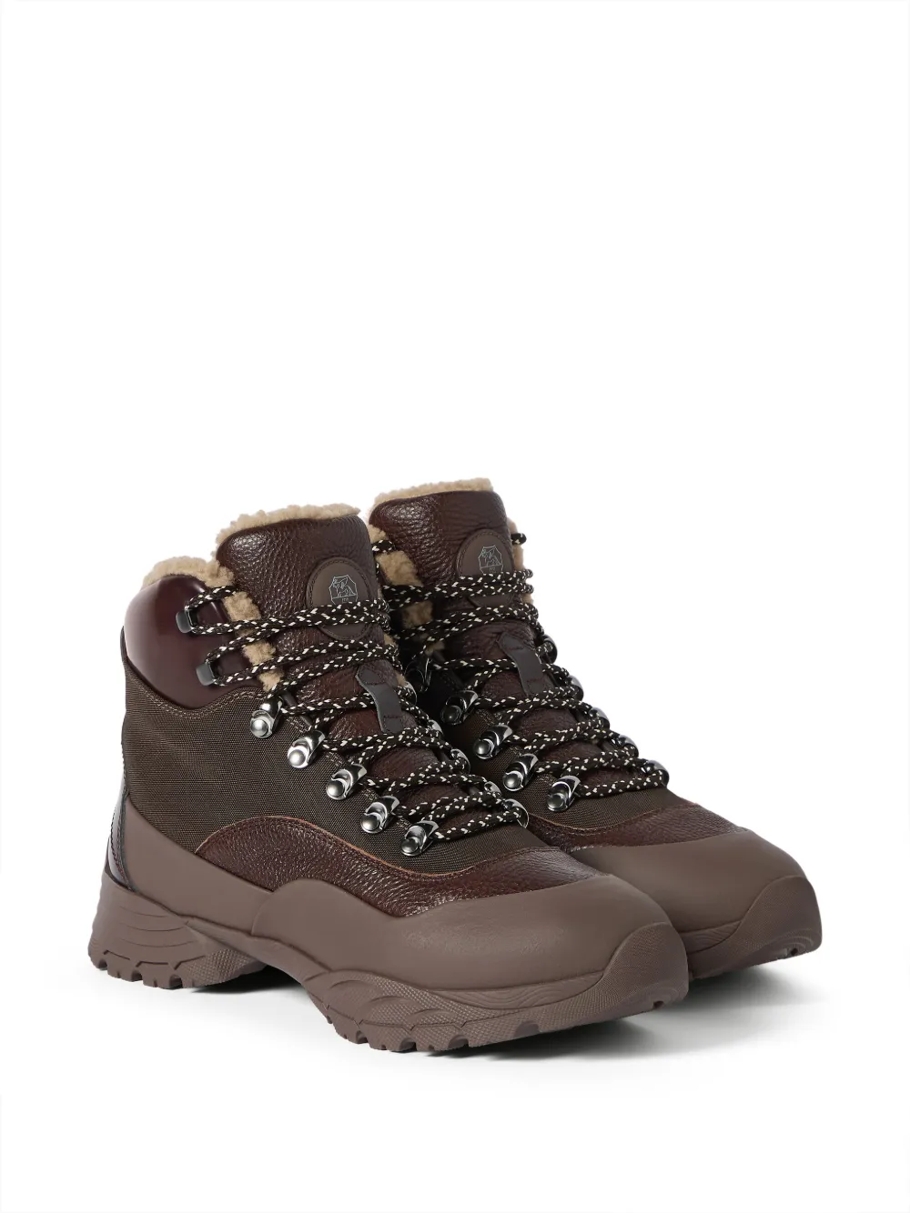 Brunello Cucinelli shearling-lined panelled boots Bruin
