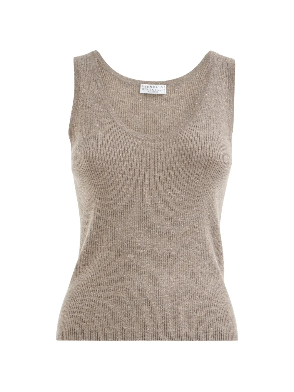Brunello Cucinelli sparkling cashmere and viscose rib-knit top - Toni neutri
