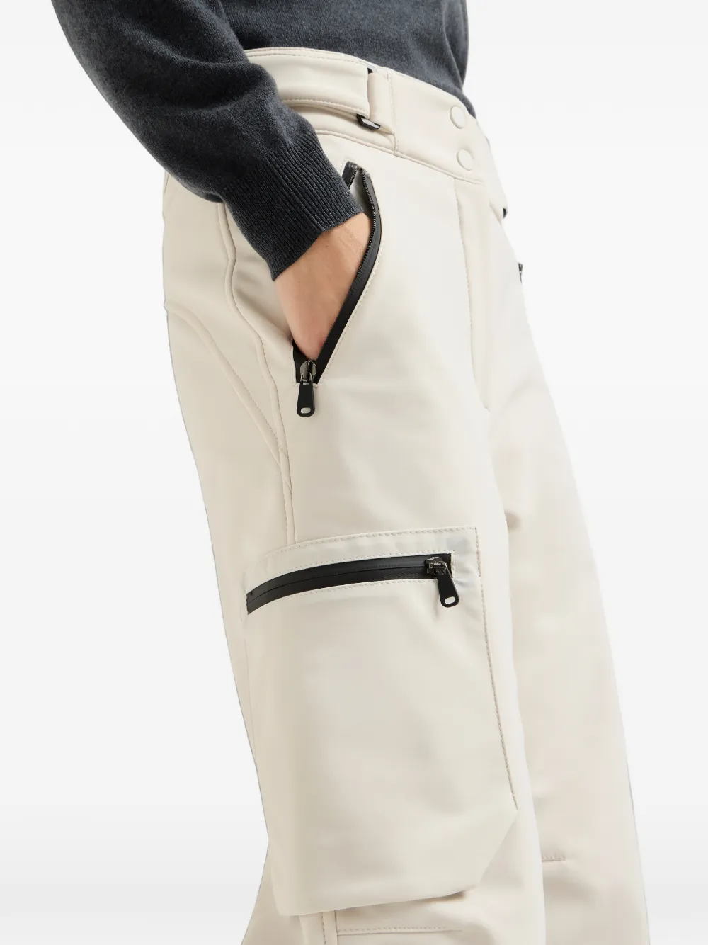 Brunello Cucinelli Bergbroek van gelamineerde technostof Beige