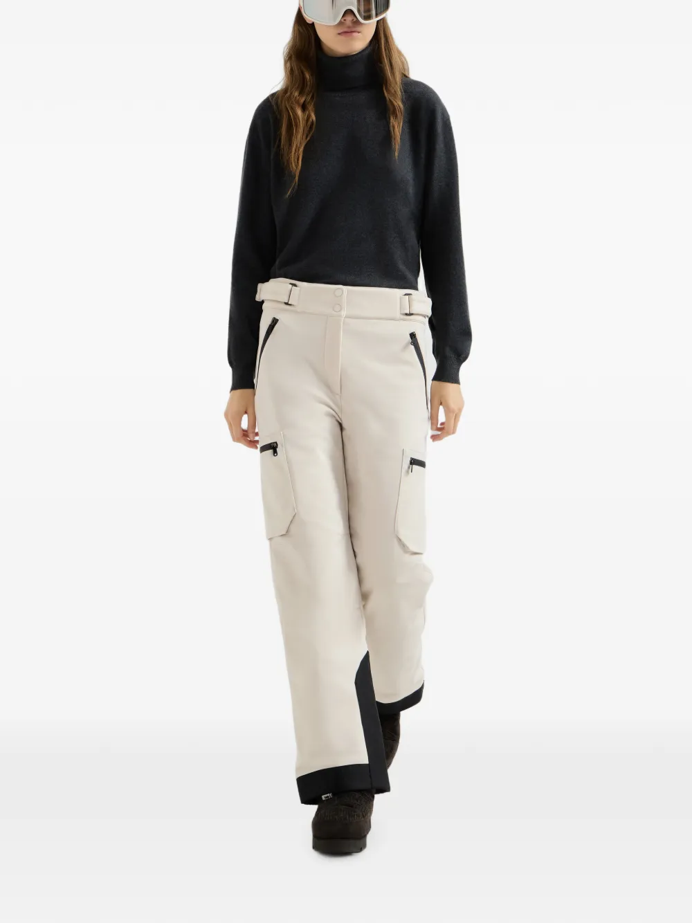 Brunello Cucinelli Bergbroek van gelamineerde technostof Beige