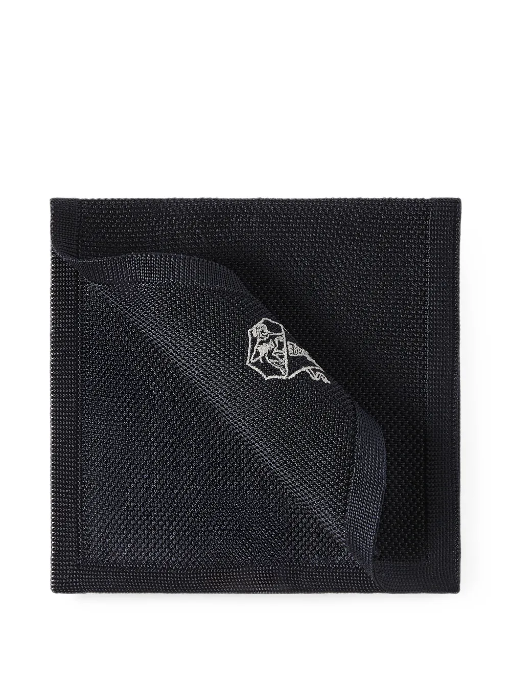 Brunello Cucinelli embroidered-logo silk-knit pocket square · One Size