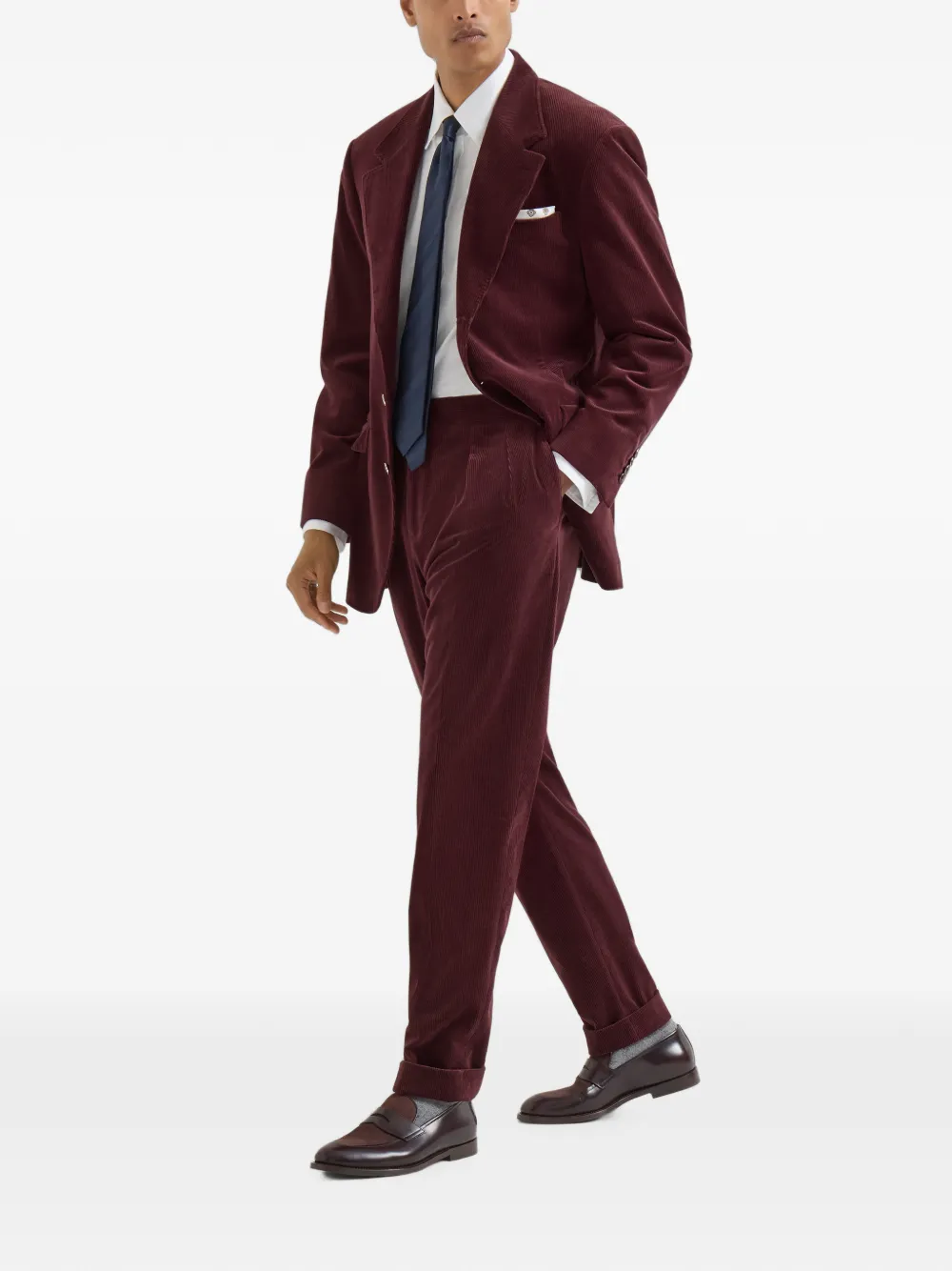 Brunello Cucinelli Cavallo Tailor ribfluwelen blazer Rood