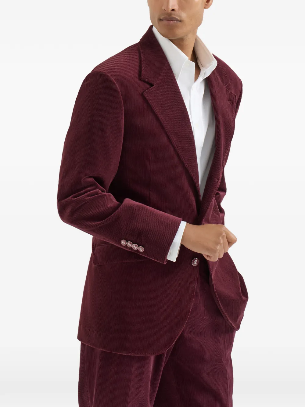 Brunello Cucinelli Cavallo Tailor ribfluwelen blazer Rood