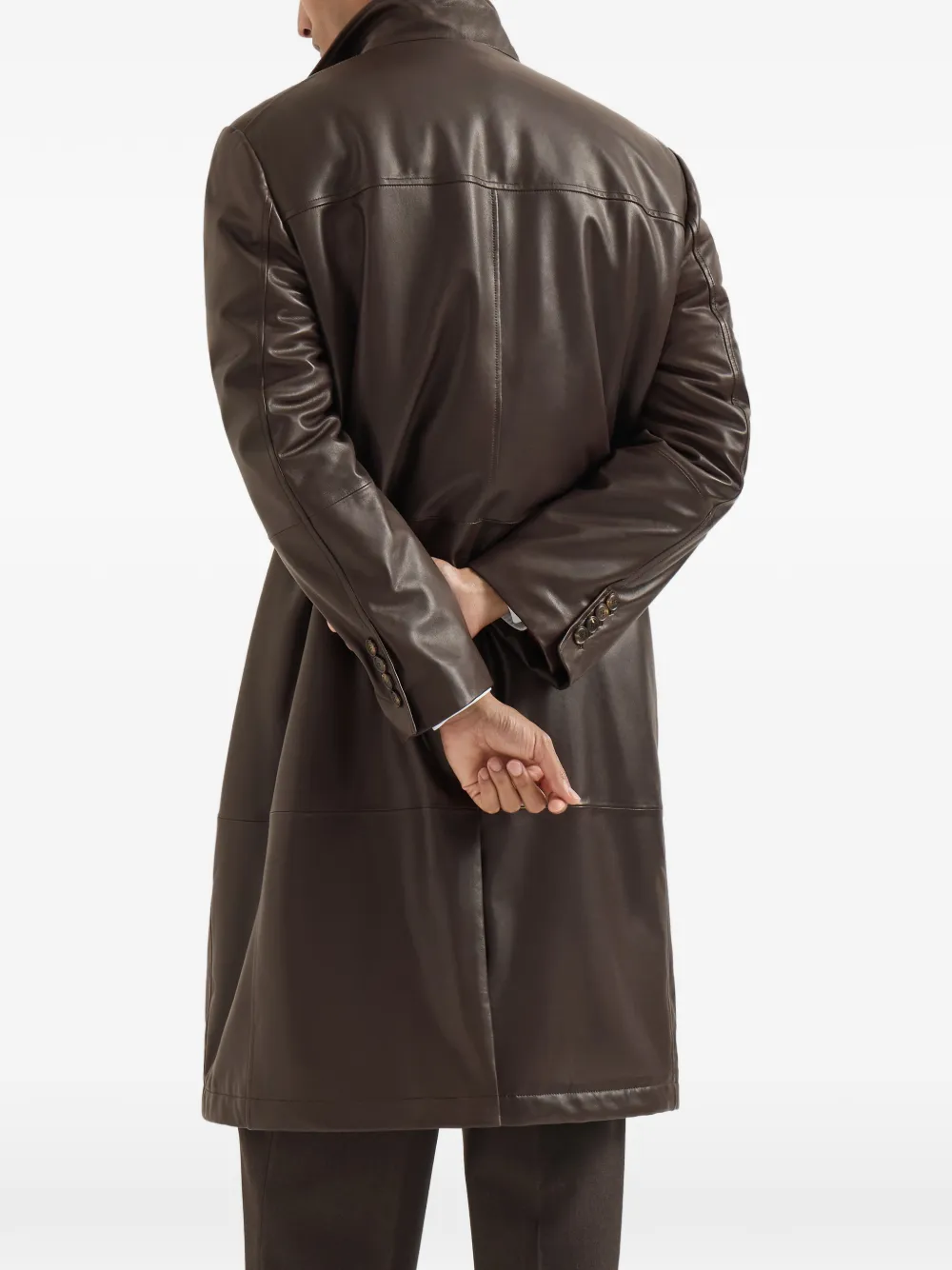 Brunello Cucinelli Jas van nappa leer Bruin