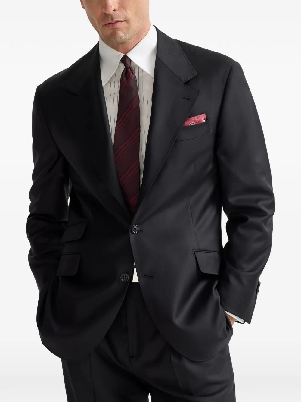 Brunello Cucinelli Cavallo Tailor wollen blazer Zwart