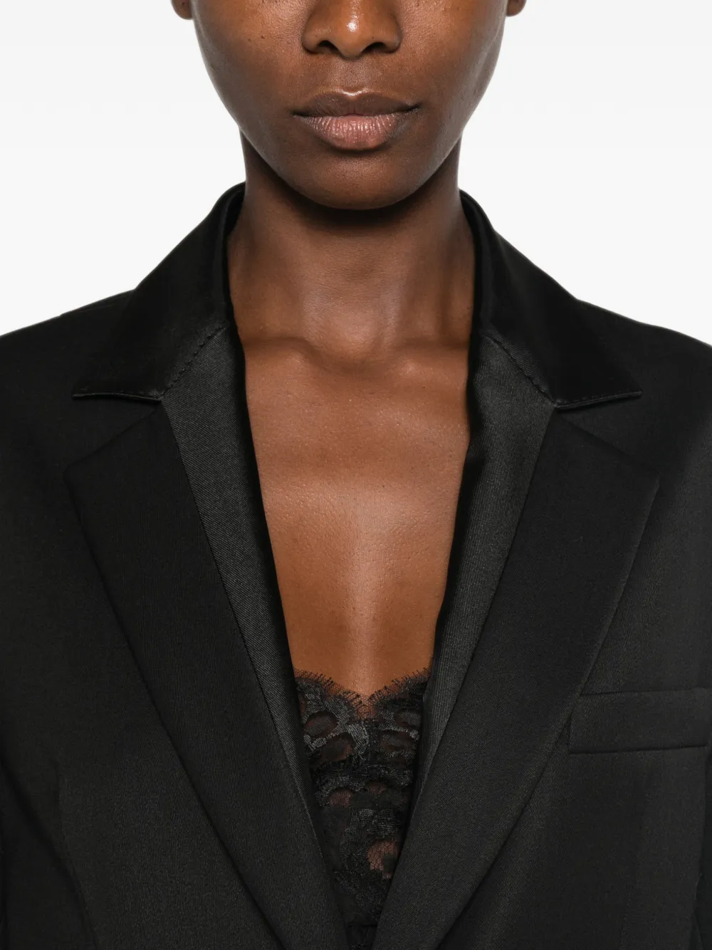Tela Blazer met enkele rij knopen Zwart