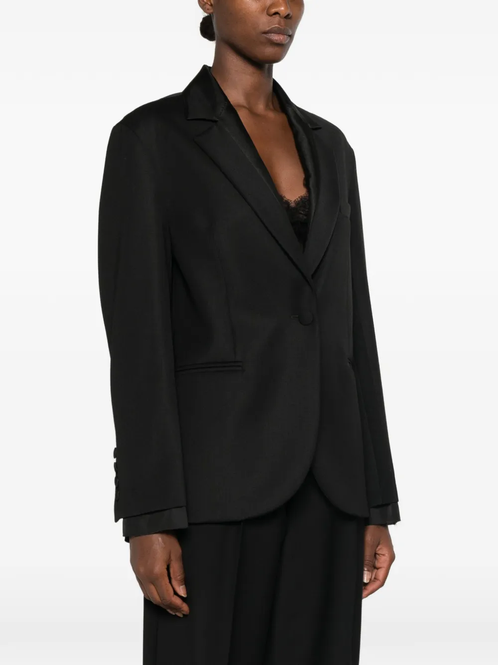 Tela Blazer met enkele rij knopen Zwart