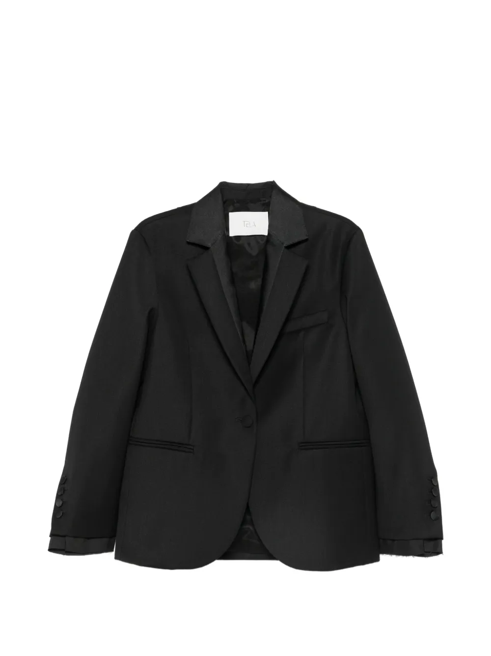 Tela satin-trim single-breasted blazer
