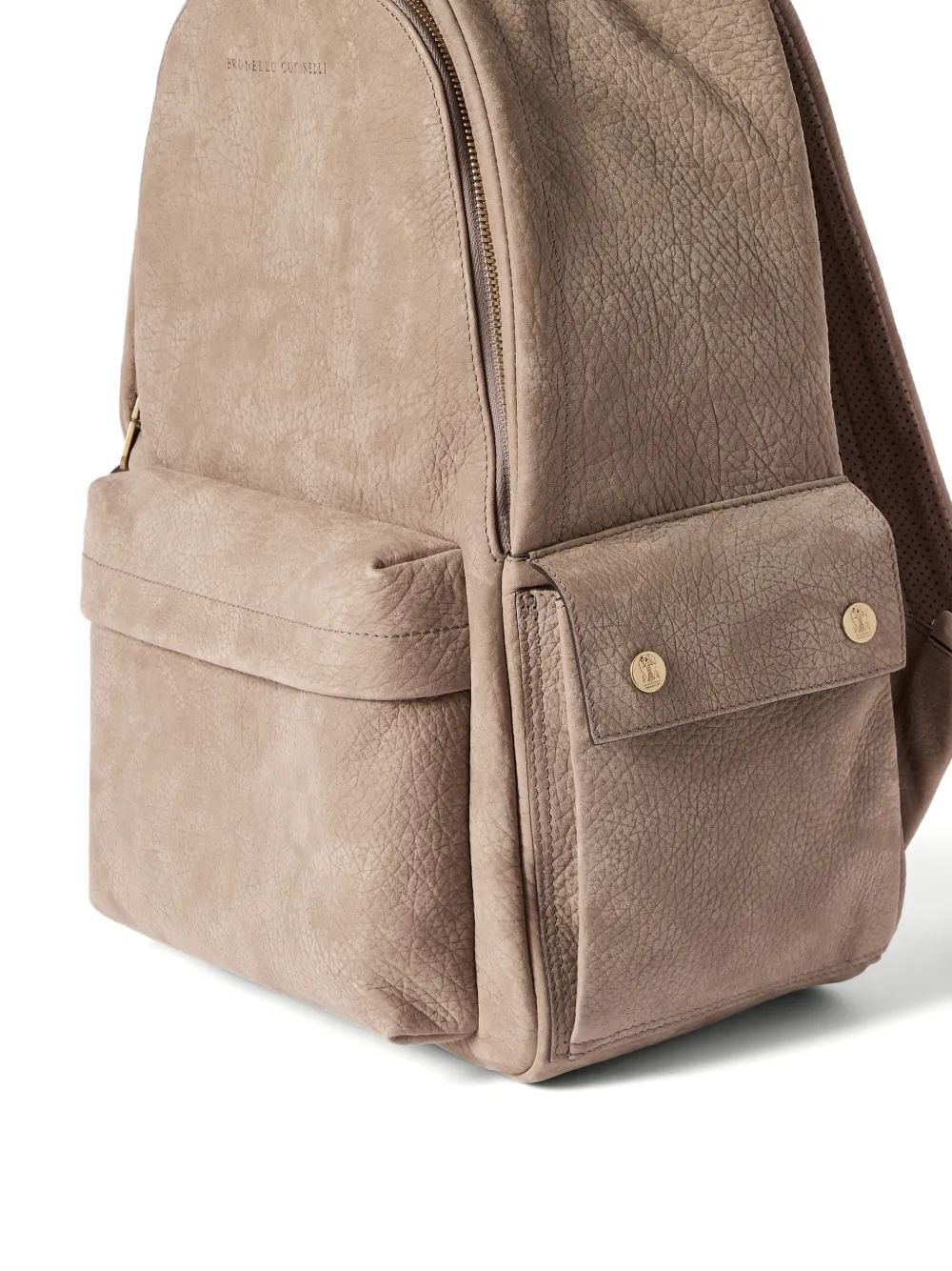 Brunello Cucinelli Nubuck reisrugzak met textuur Beige