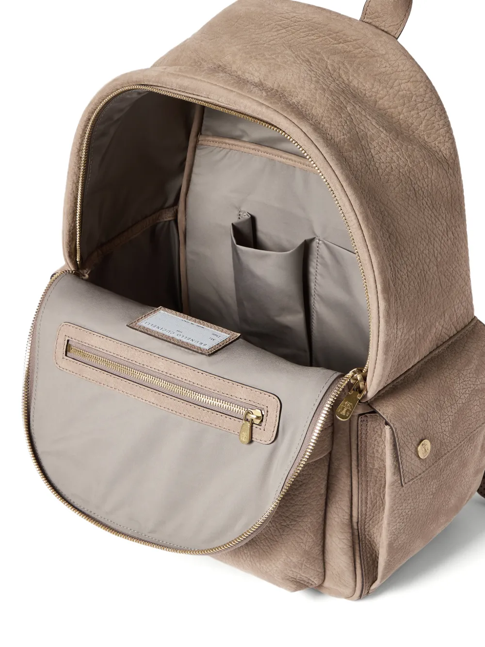Brunello Cucinelli Nubuck reisrugzak met textuur Beige