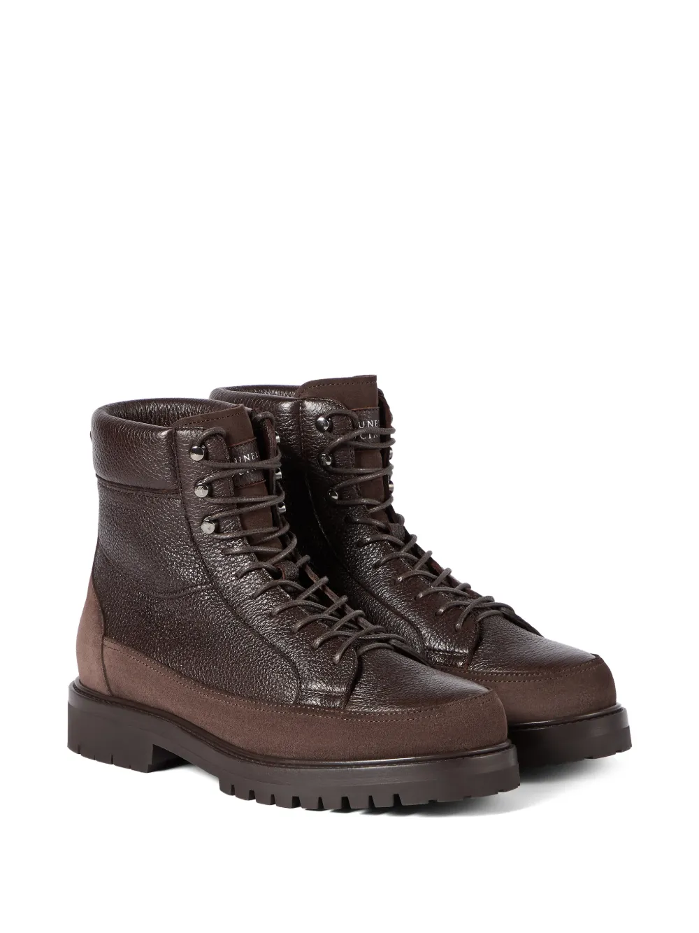 Brunello Cucinelli grained-leather suede boots Bruin
