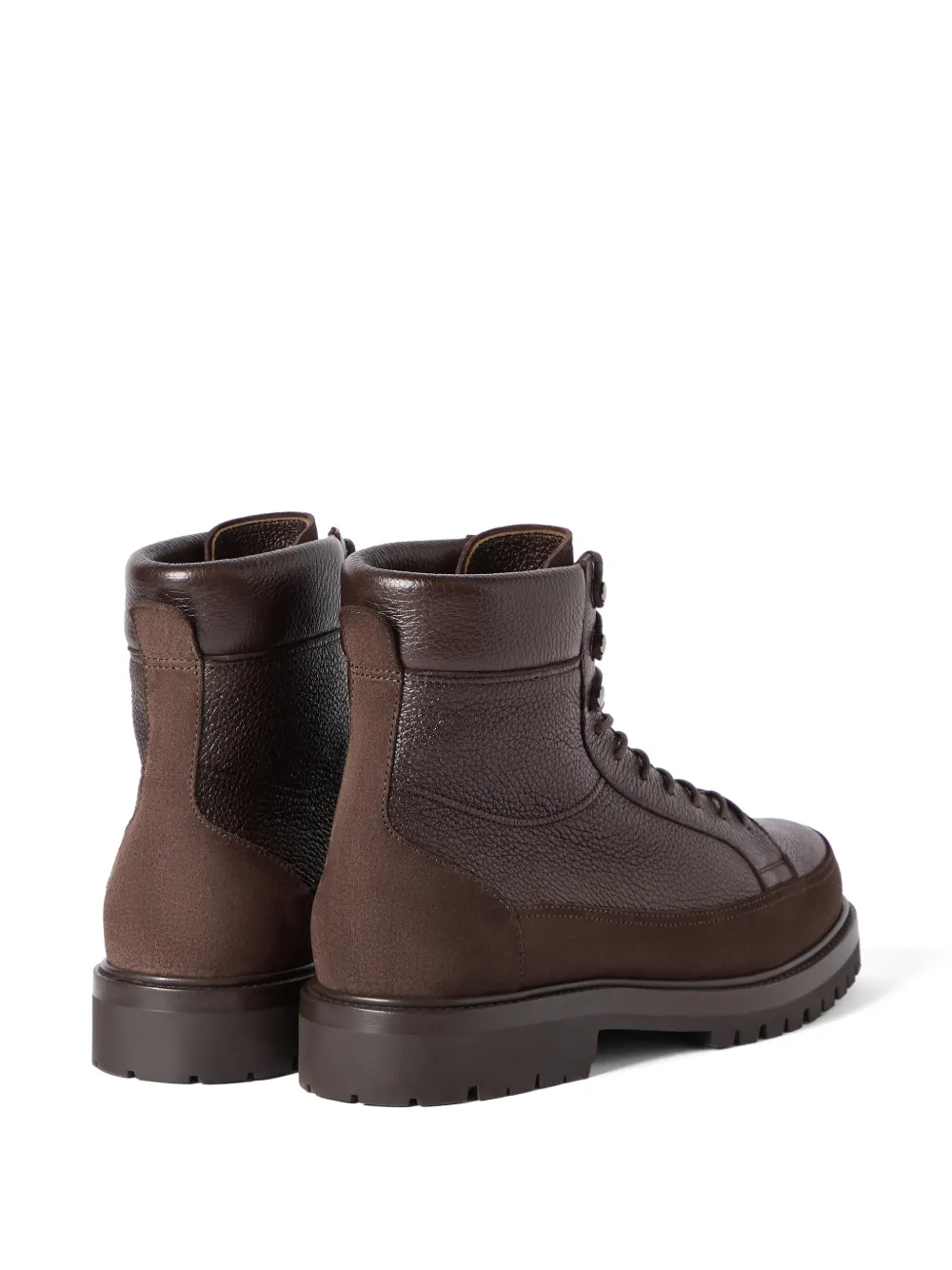 Brunello Cucinelli grained-leather suede boots Bruin