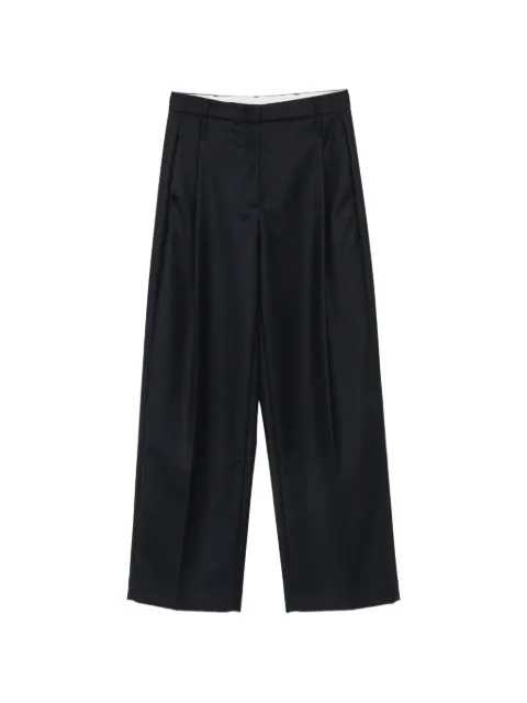 Tela pantalones anchos con pinzas