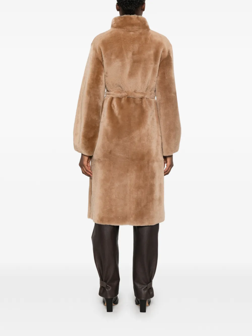 Suprema x Eraldo lammy jas met ceintuur Beige
