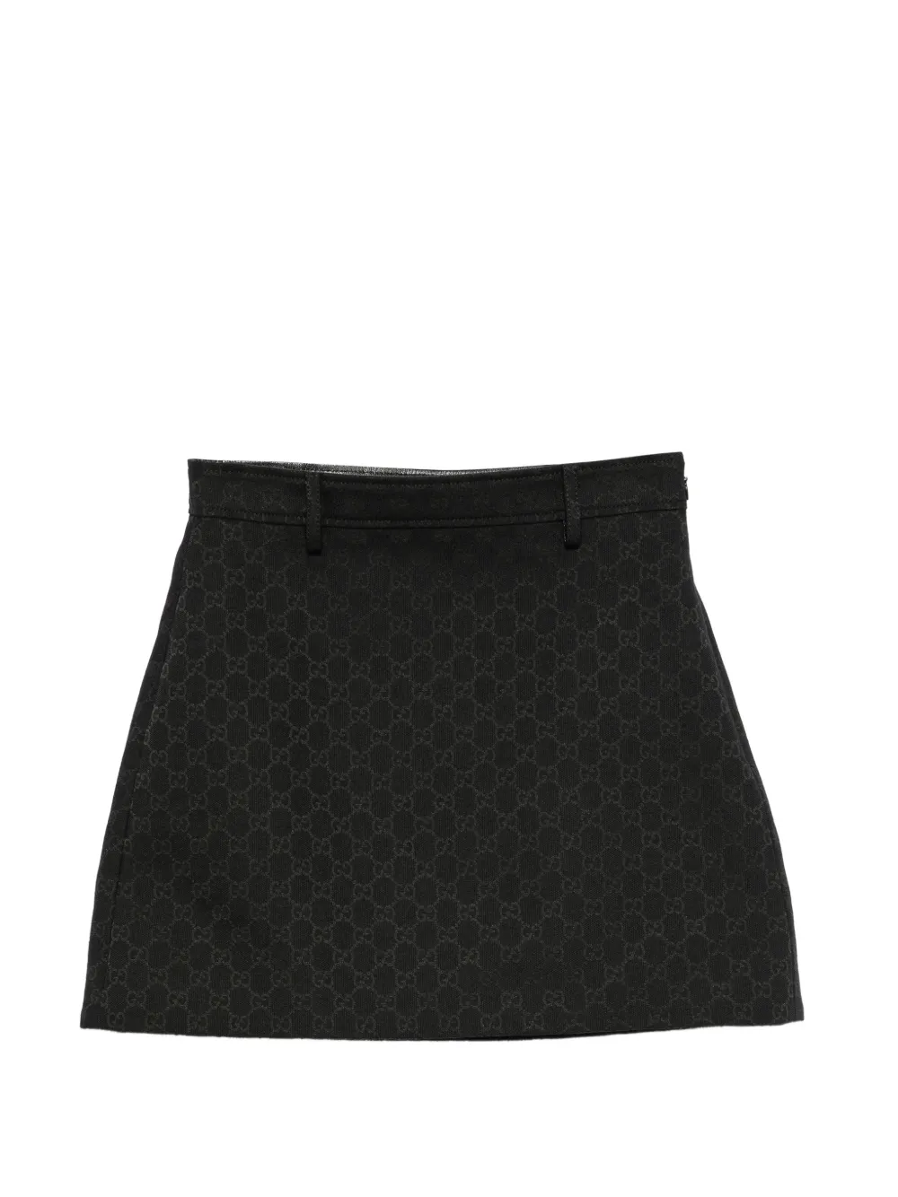 Gucci Gg-pattern Mini Skirt In Black