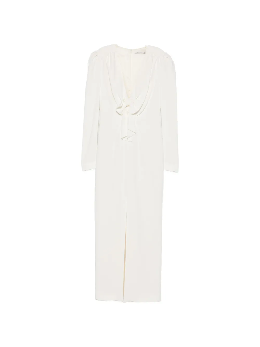 Alessandra Rich bow-detail puff-shoulder dress - Weiß