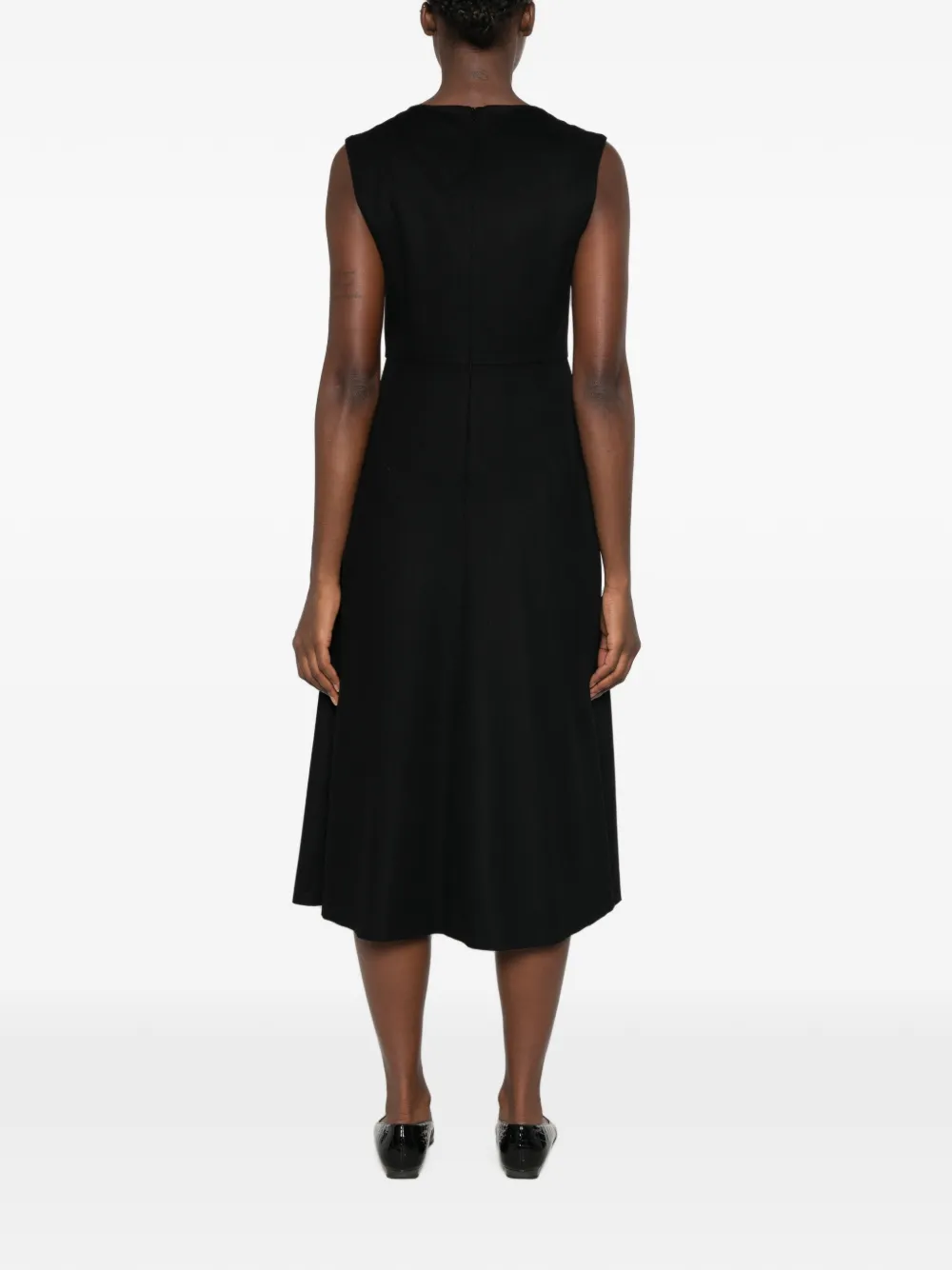 Max Mara Midi-jurk met V-hals Zwart