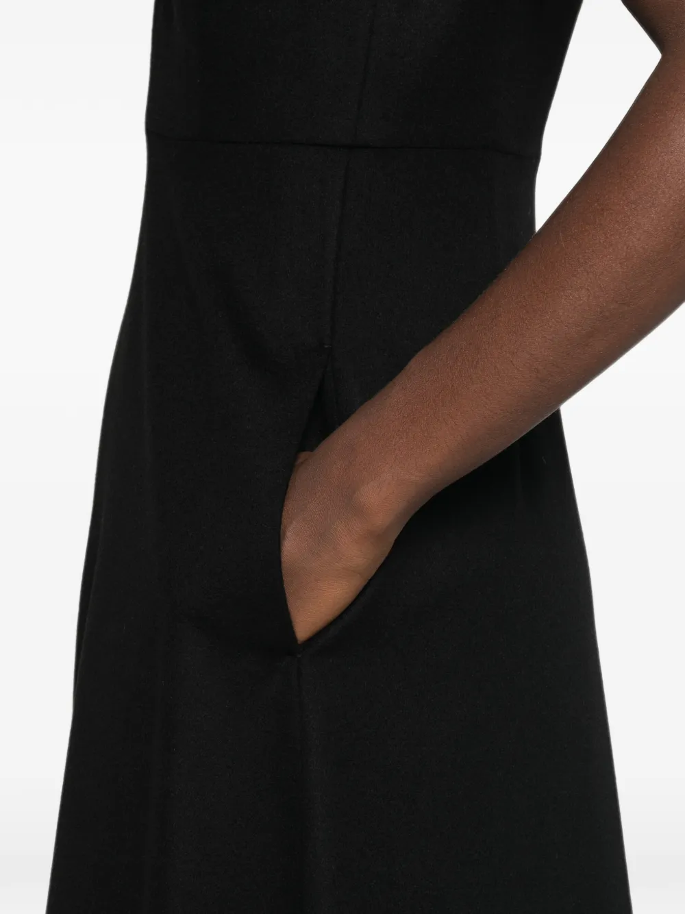 Max Mara Midi-jurk met V-hals Zwart