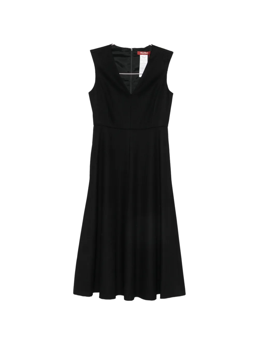 Max Mara V-neck sleeveless midi dress - Schwarz