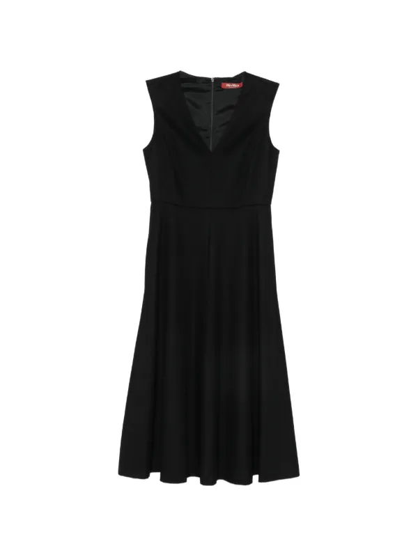 Max Mara Vネックノースリーブ ミディドレス | ブラック | FARFETCH JP