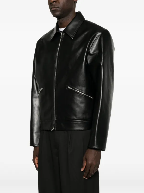 Jil Sander zip-up Leather Jacket | Black | FARFETCH