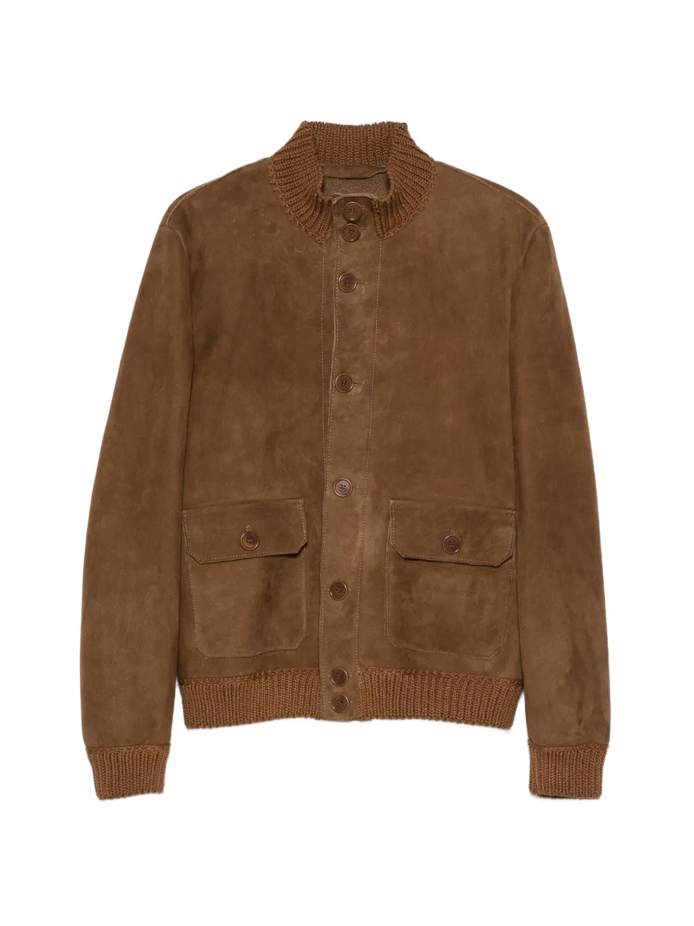 Salvatore Santoro Wildlederjacke mit geripptem Besatz - Braun