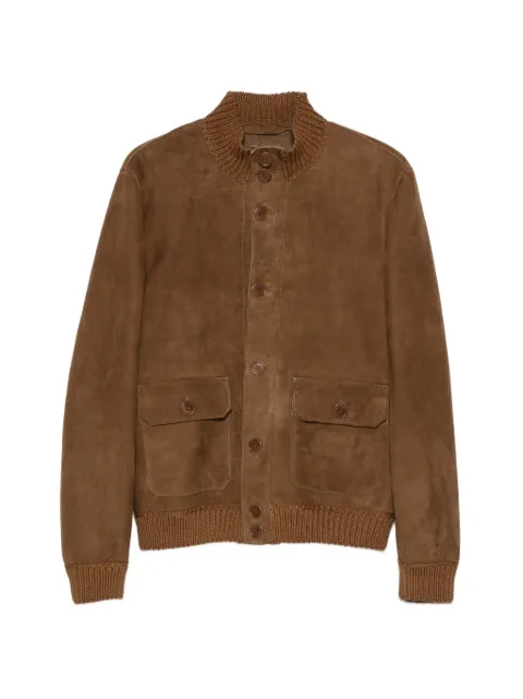 Salvatore Santoro ribbed-trim suede jacket