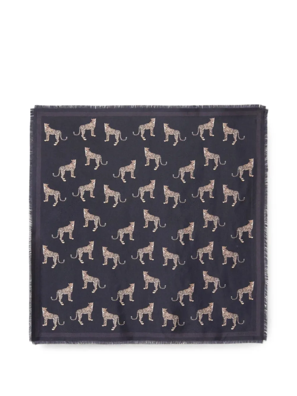Nili Lotan Cheetah-print Twill Scarf In Black