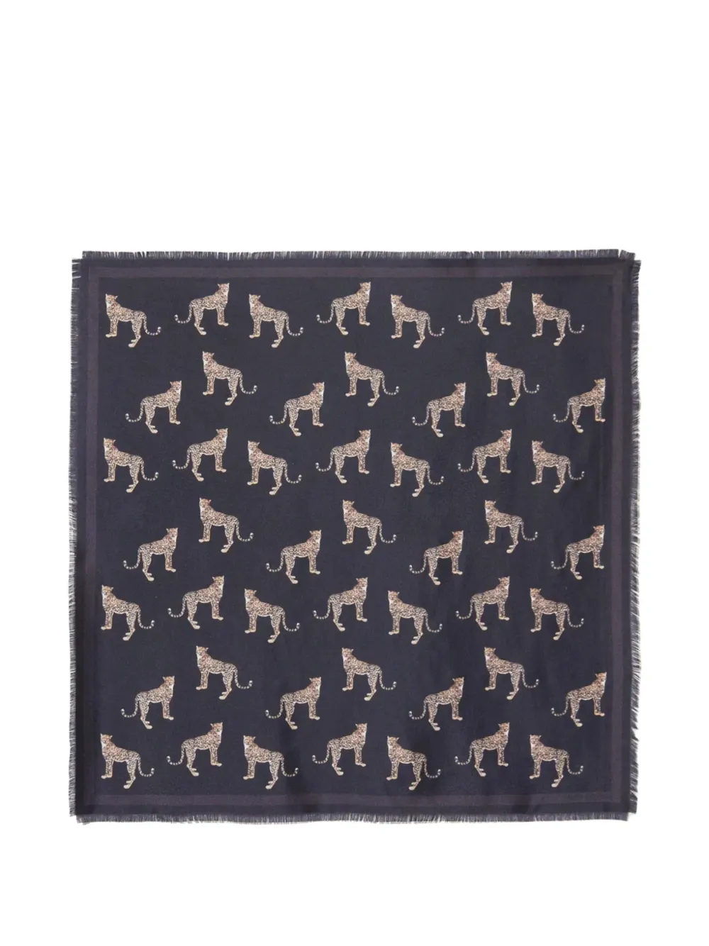 Nili Lotan cheetah-print twill scarf - Nero