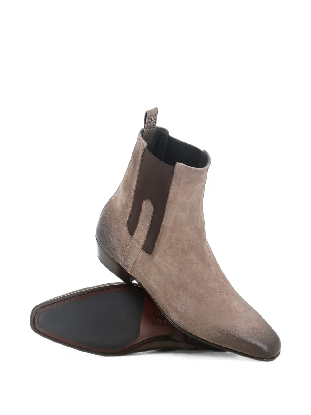 Pantanetti burnished-effect suede Chelsea boots Grijs