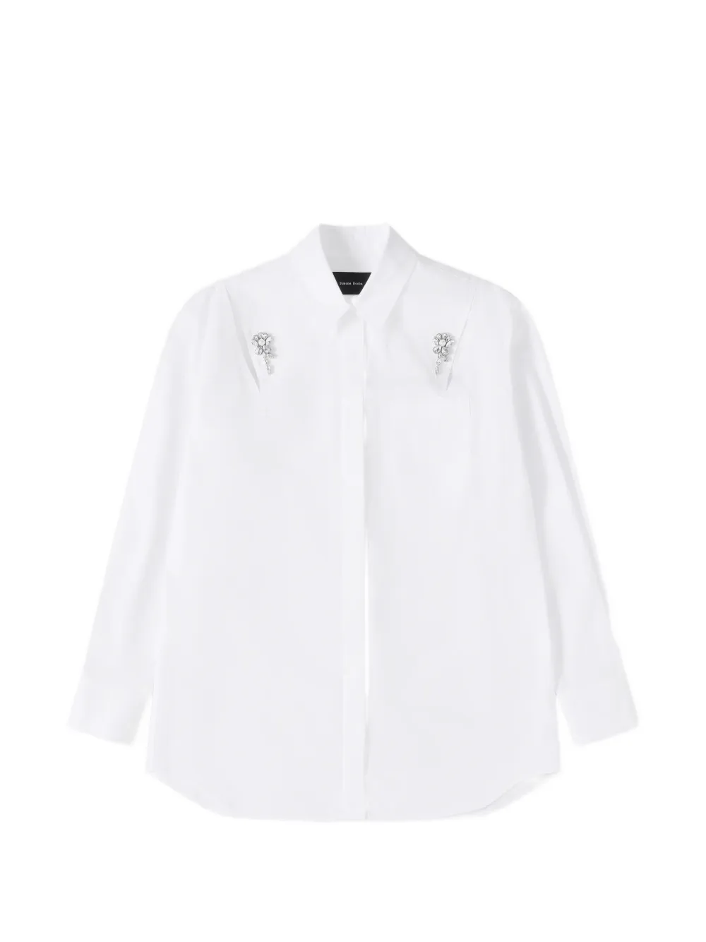 Simone Rocha embellished slash-detail shirt - Weiß