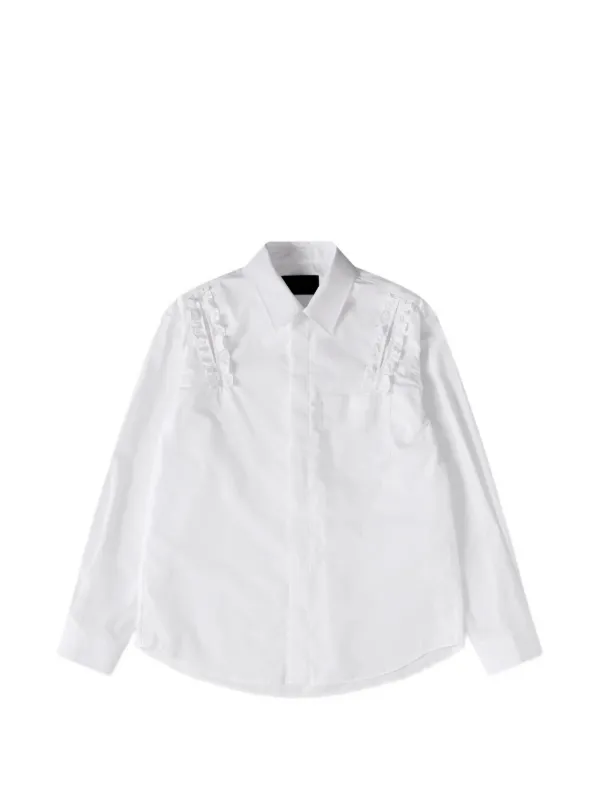 Simone Rocha Ruffle-trimmed Slash-detail Shirt in White