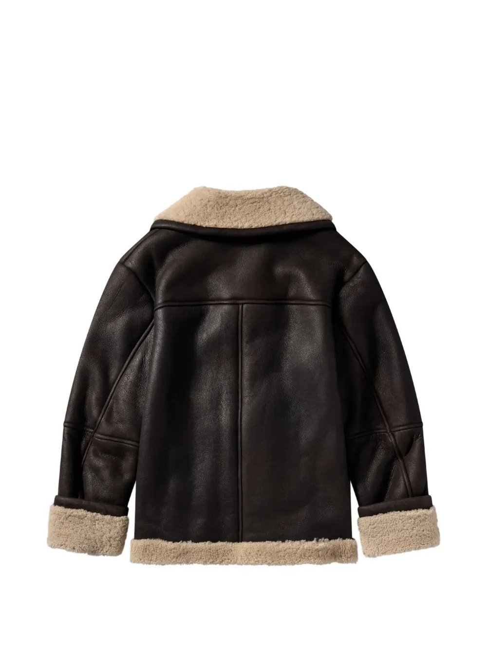 Simone Rocha Double-breasted Shearling Jacket in Brown, view 2