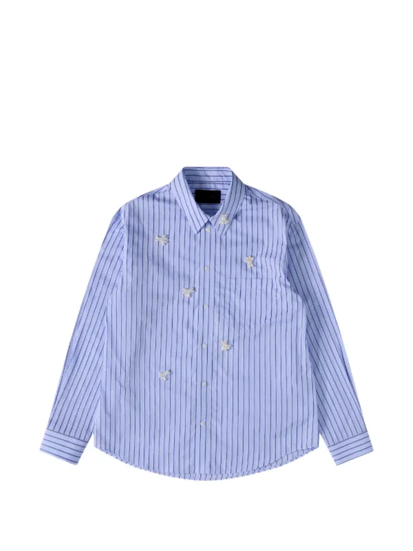 Simone Rocha Pearl-embellished Striped Shirt in Blue