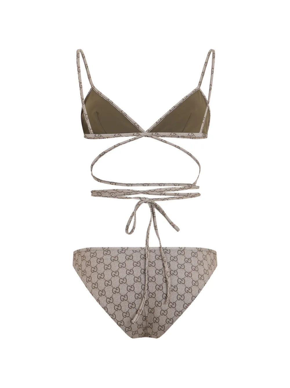 Gucci Stretch jersey bikini met print Beige