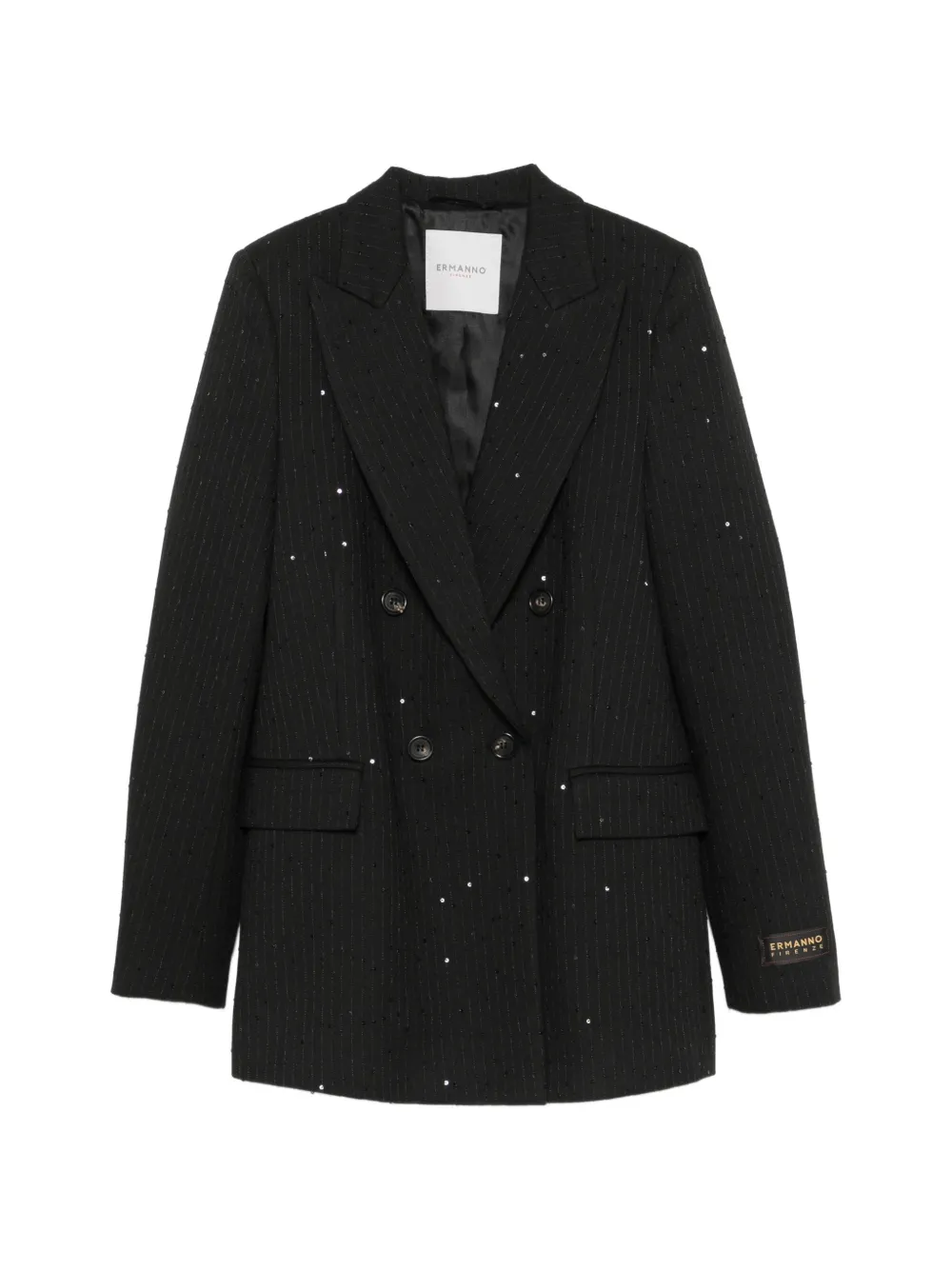 ERMANNO FIRENZE sequin-embellished pinstripe balzer - Schwarz